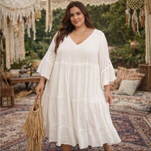 Just Found Elegant White Midi Dress